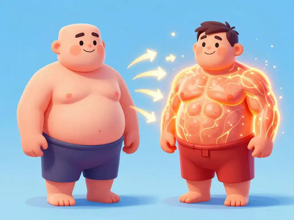 Illustration métabolique 1kg de gras vs 1kg de muscle