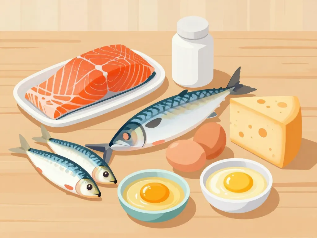 assortiment aliments riches en vitamines D animaux