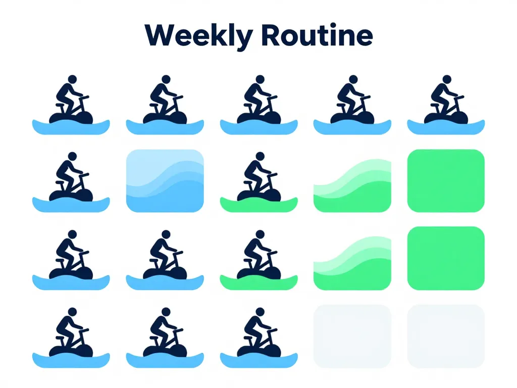 aquabike en cabine individuelle routine hebdomadaire séances