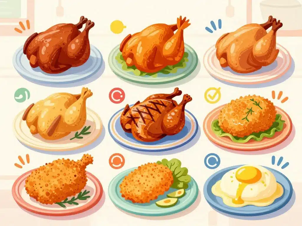 Combien de proteines dans 100 g de poulet selon la cuisson et le type, visuel comparatif