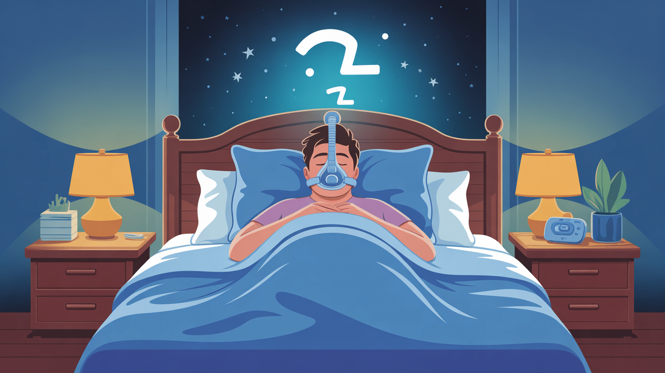 effet secondaire machine apnée du sommeil patient dormant avec CPAP
