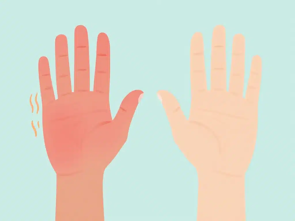 fausse algodystrophie comparaison symptômes main