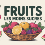 Fruits les moin sucre en corbeille colorée