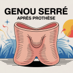 genoux comme serré dans un étau après opération prothèse vue stylisée