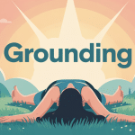 illustration grounding bienfaits personne pieds nus herbe