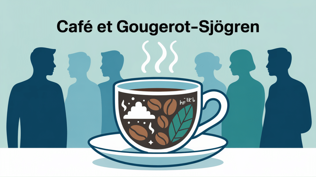 le café et le gougerot tasse stylisée, sécheresse buccale et fatigue