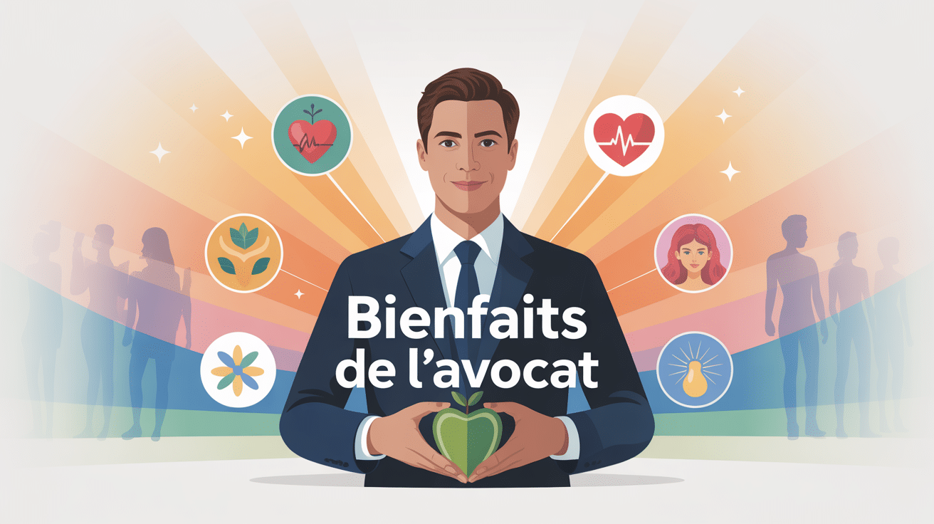 Les bienfaits de l avocat représentés autour d un avocat central