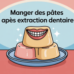 Manger des pâtes après extraction dentaire visuel de guérison