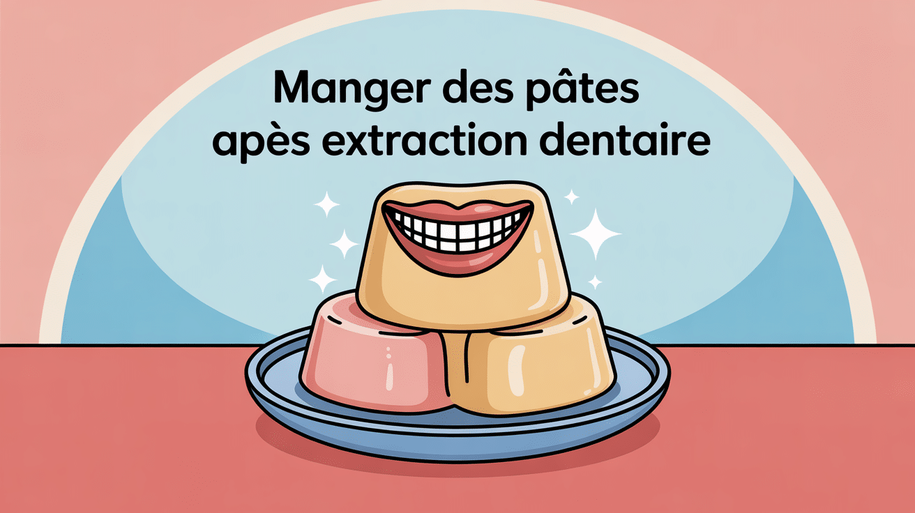 Manger des pâtes après extraction dentaire visuel de guérison