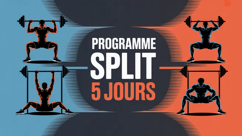 programme split 5 jours illustration musculation couleurs dynamiques