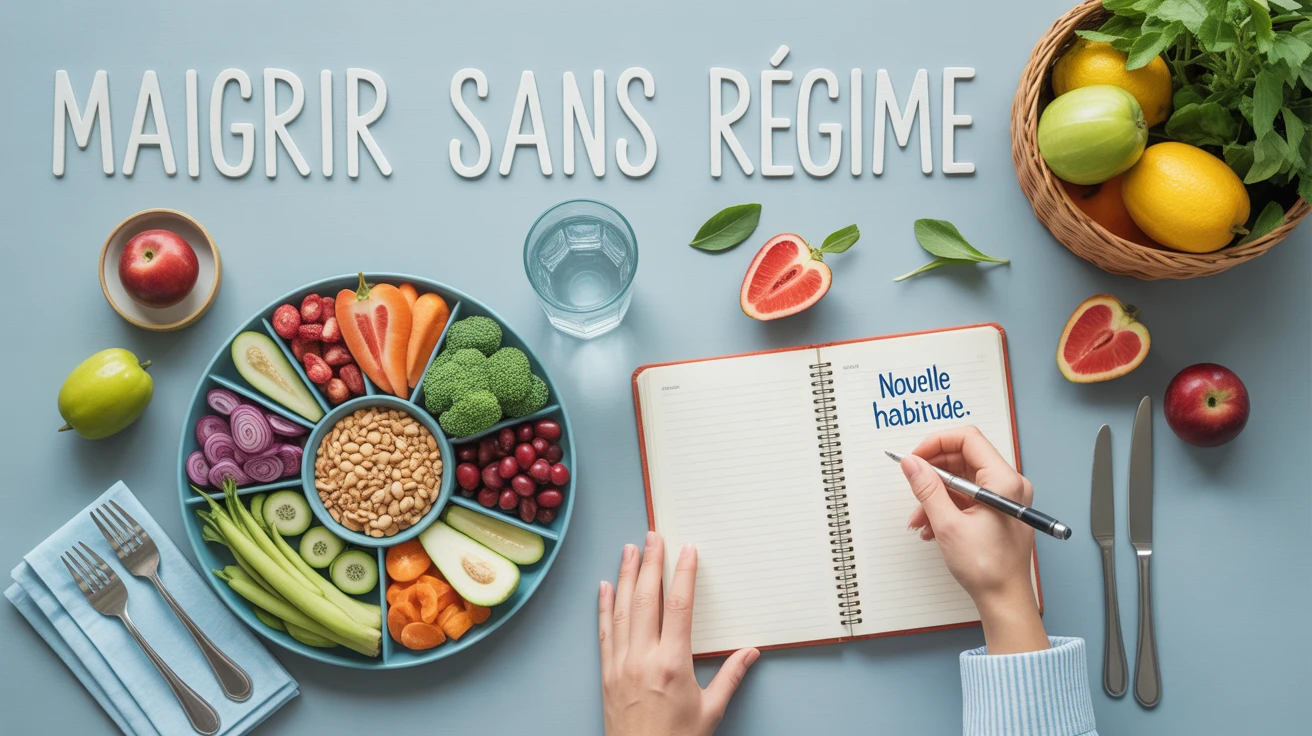 20 astuces pour maigrir sans regime, assiette saine et carnet de suivi