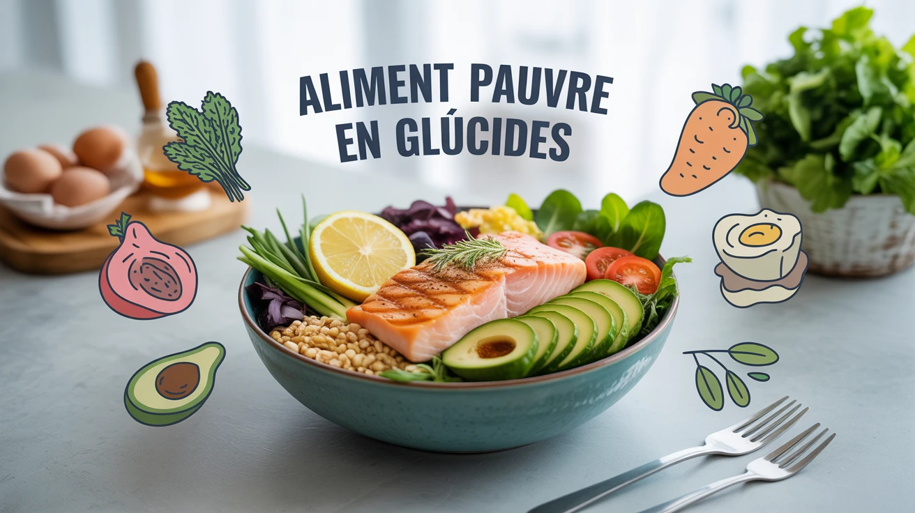 bol aliments pauvre en glucide saumon avocat légumes