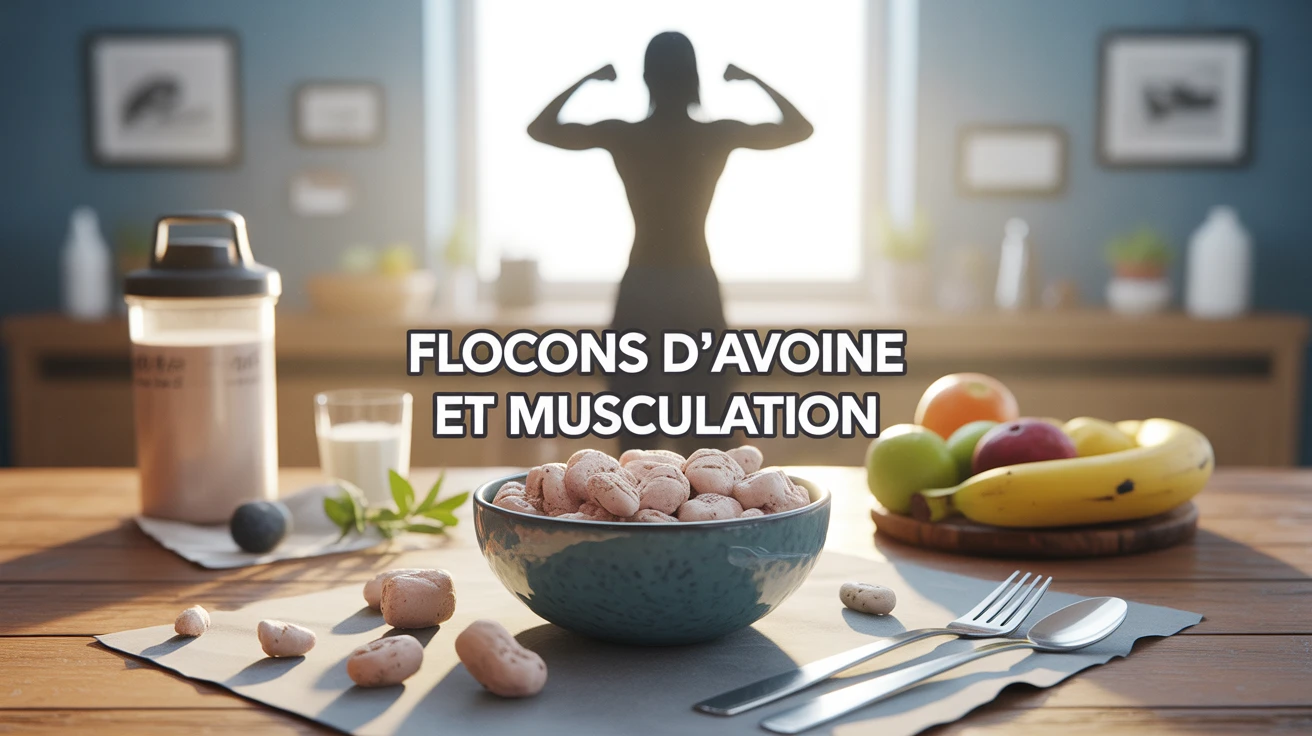 flocons d'avoine musculation bol fruits haltères