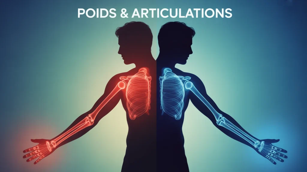 Perte de poids et douleurs articulaires, avant et après