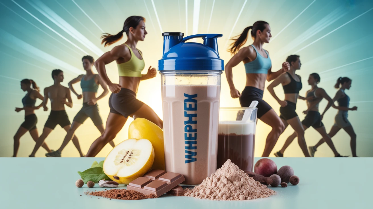 Protein and whey powder shaker with ingredients