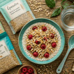bol de porridge cereale riche en fibre avec fruits et graines