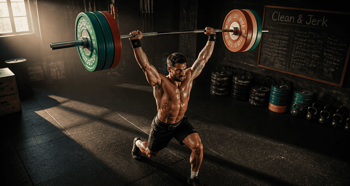 athlète clean and jerk crossfit salle