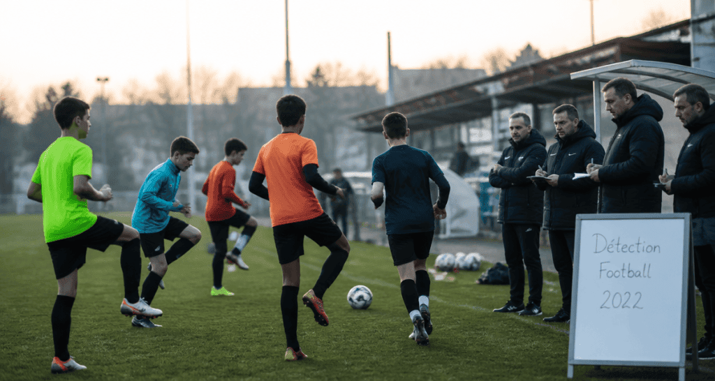 détection foot 2022 échauffement terrain