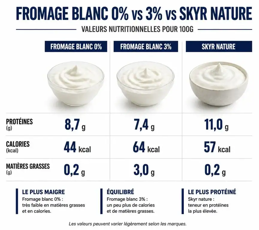 Comparatif nutritionnel : fromage blanc protéiné vs skyr