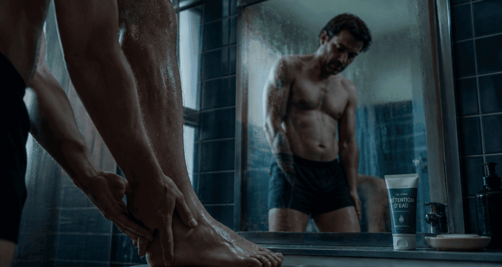 exces d eau dans le corps homme jambes gonflees