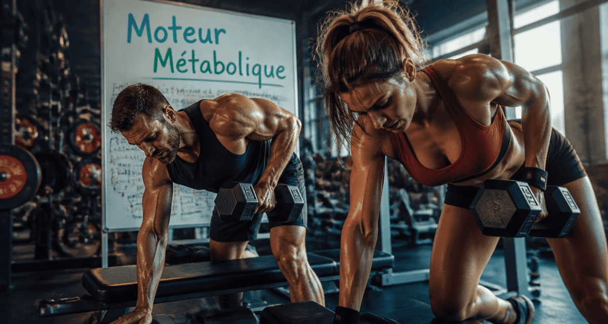 métabolisme et musculation homme femme haltères