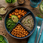 nourriture healthy assiette légumes quinoa pois chiches
