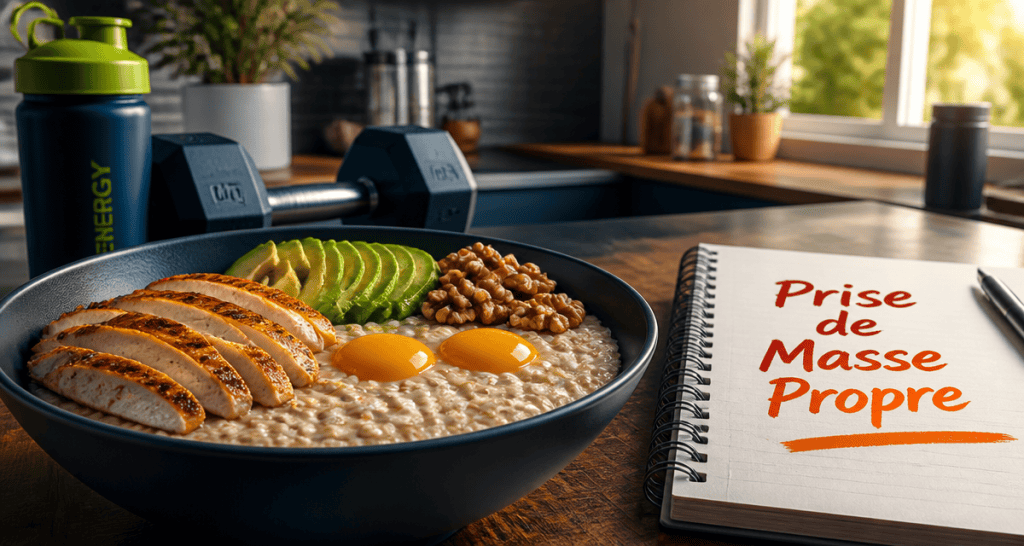 prise de masse musculaire aliments sur table petit déjeuner