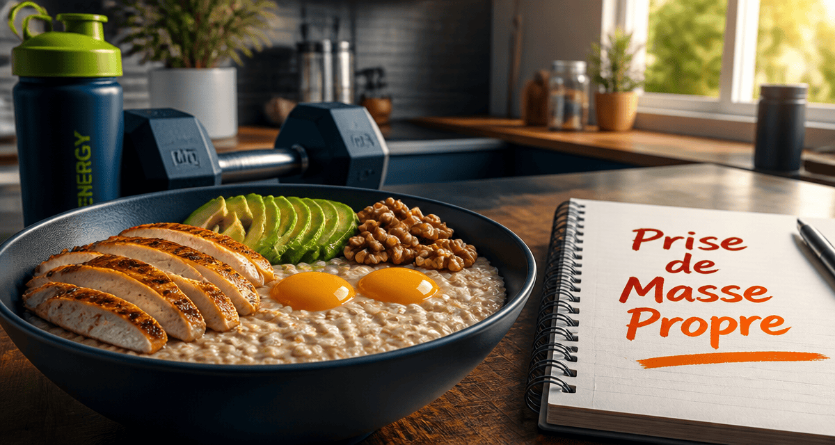 prise de masse musculaire aliments sur table petit déjeuner