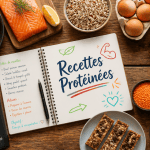 recette riche en proteine musculation table ingrédients variés