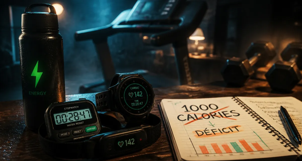 Bruler 1000 calories par jour : chronomètre, cardio et déficit