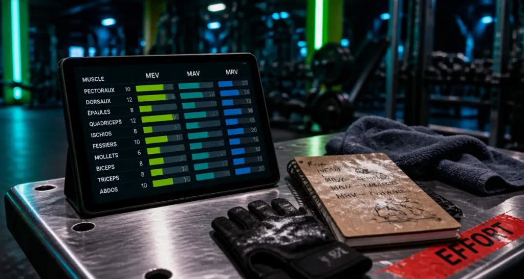Combien de serie par muscle par semaine : volume MEV MAV MRV
