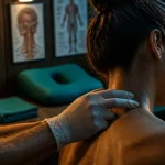 Maux de tete et cervicales : palpation nuque, tension et cervicales