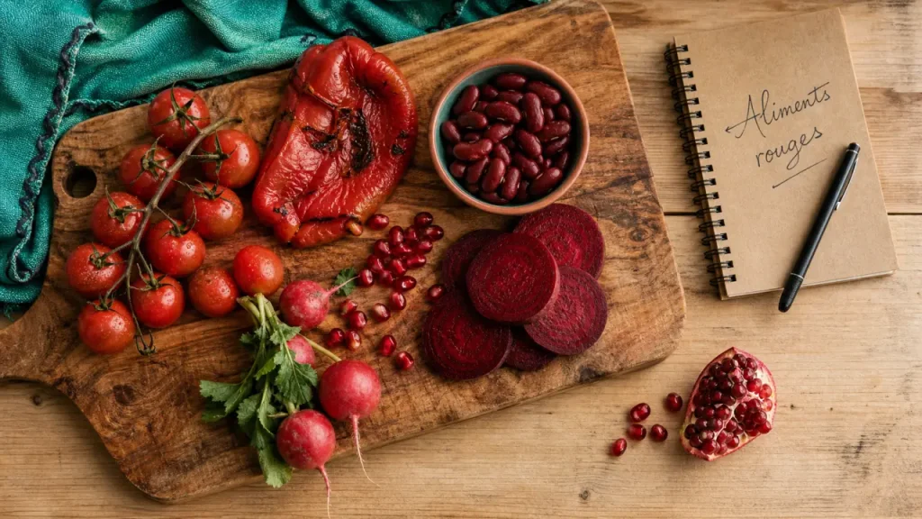 Aliment rouge : définition, pigments naturels, saisons et idées simples