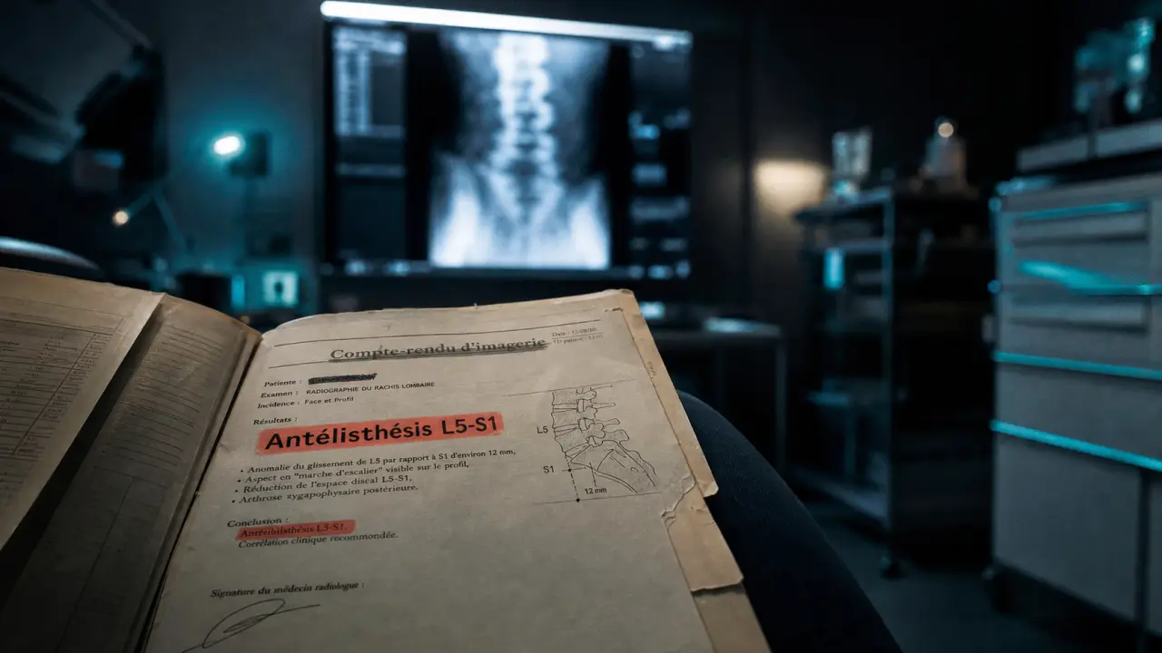Antélisthésis de l5 sur s1 : glissement antérieur L5-S1 (radio)