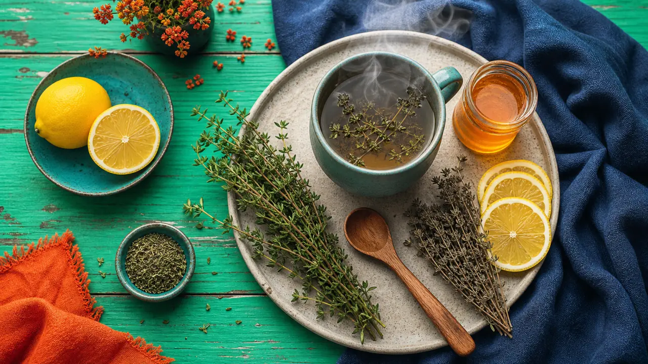 Bienfait du thym en tisane pour toux et gorge irritée