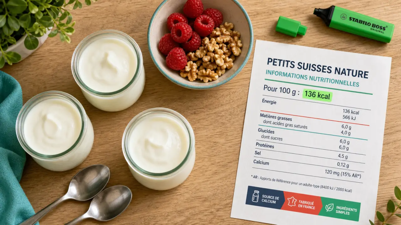 Calories dans un petit suisse : étiquette nutritionnelle par portion