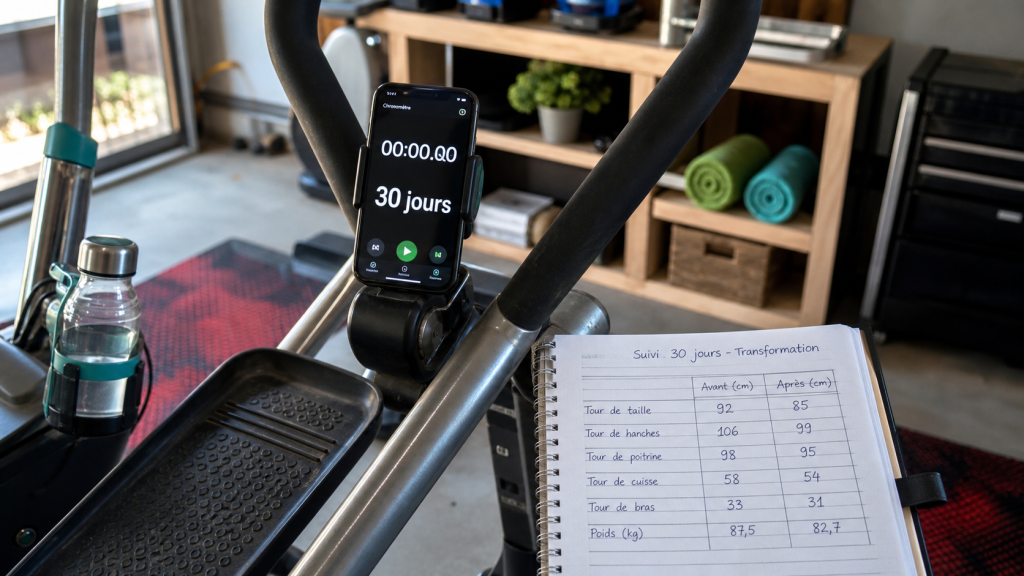 Effet velo elliptique avant apres : 30 jours, taille et souffle