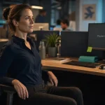 Exercices à faire au bureau : gainage discret nuque dos jambes