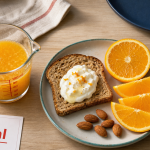 Jus d orange le matin fait grossir : verre 100 ml de jus d’orange avec pulpe et tartine
