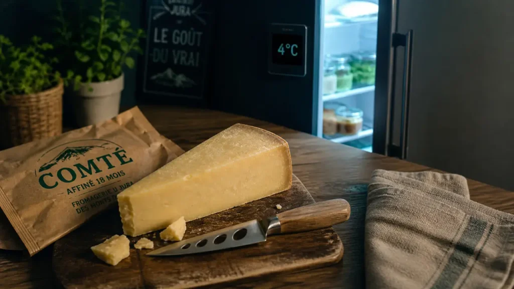 Comté enceinte : lait cru, affinage de 4 mois et croûte à retirer