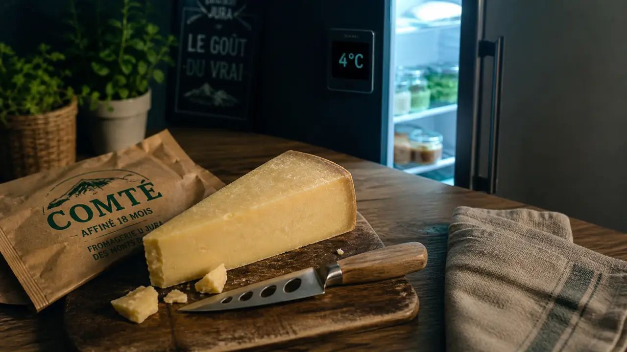 Peut on manger du comté enceinte : quartier affiné 4 mois, croûte retirée, lait cru