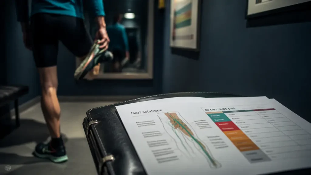 Courir avec une sciatique : douleur légère, signes d’alerte et reprise progressive