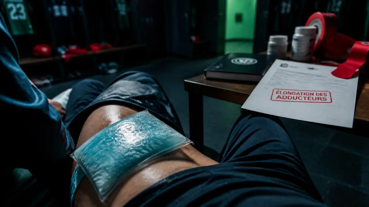 elongation adducteur : compresse froide pour douleur à l’aine après sport