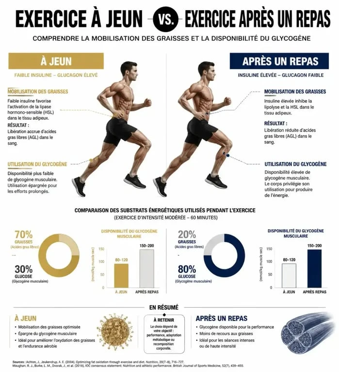 Comparaison métabolique entre manger avant ou après le sport pour la perte de poids