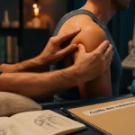 Tendinite épaule ostéopathe : palper coiffe des rotateurs en consultation