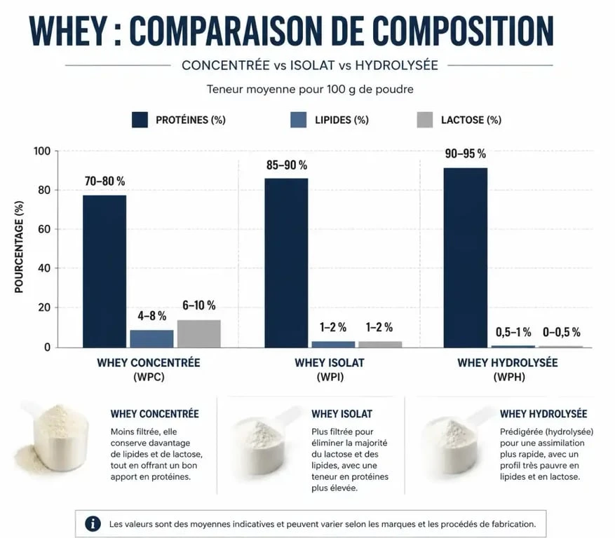 Comparatif des types de whey protéine pour la perte de poids : isolat vs concentrée