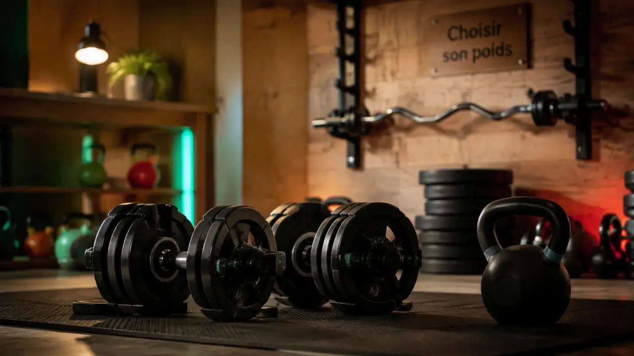 Poid musculation : haltères réglables et kettlebell en home gym