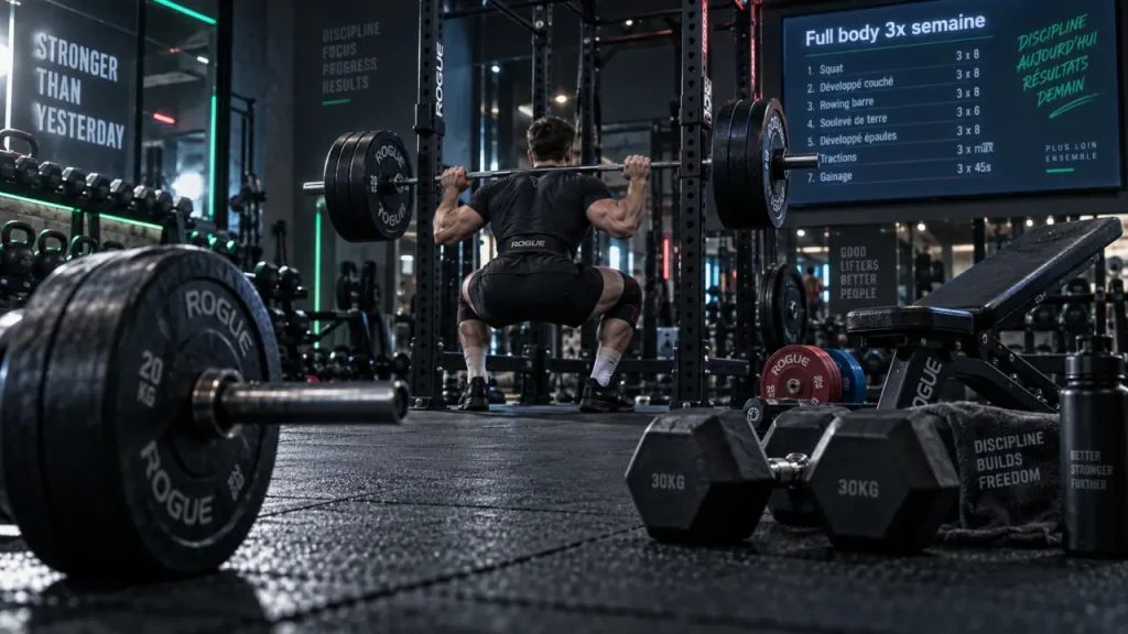 Programme full body 3 fois par semaine : les exercices, la progression et la récupération