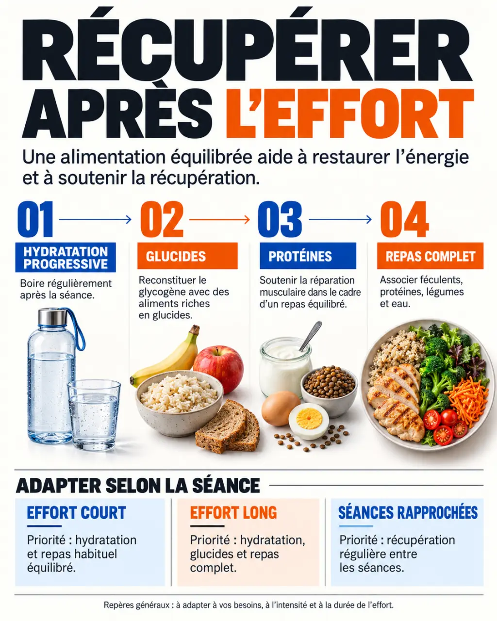 Infographie pour optimiser sa récupération sportive grâce à une alimentation équilibrée