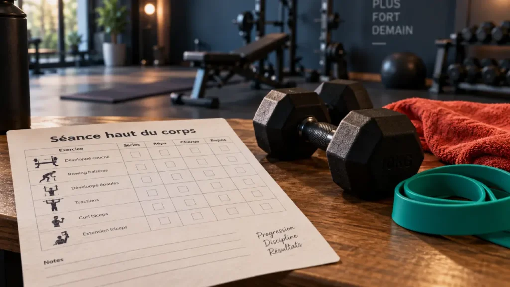 Programme musculation haut du corps PDF : 6 exercices, 45 minutes et une progression simple